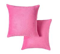 OHS Cushion Covers 45 x 45 Pack of 2, Super Soft Waffle Fleece Decorative Square Throw Pillow Cover with Invisible Zipper Sofa Cushions Home Decor for Bedroom Living Room, Hot Pink