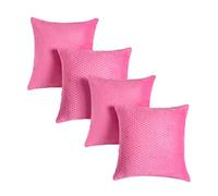 OHS Cushion Covers 45 x 45 Pack of 4, Super Soft Waffle Fleece Decorative Square Throw Pillow Cover with Invisible Zipper Sofa Cushions Home Decor for Bedroom Living Room, Hot Pink
