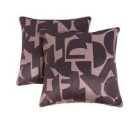 OHS Cushion Covers 45 x 45 Set of 2 Abstract Print, Super Soft Matte Velvet Cushion Covers Decorative Square Throw Pillow Cover with Invisible Zipper for Sofa Bedroom Living Room, Brown