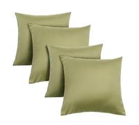 OHS Cushion Covers 45 x 45 Set of 4, Super Soft Matte Velvet Cushion Covers Decorative Square Throw Pillow Cover with Invisible Home Decoration for Sofa Bedroom Living Room, Olive Green