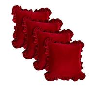 OHS Cushion Covers 45 x 45, Soft Decorative Velvet Plush Square Throw Pillow Covers Pack of 4 with Invisible Zipper Home Decor Cushion Covers for Living Room Bedroom, Burgundy