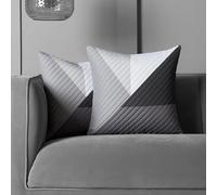 OHS Cushions with Covers 45 x 45, Abstract Pinsonic Square Throw Pillows Decorative Super Soft Scatter Cushions for Living Room Bedroom - Set of 2, Grey