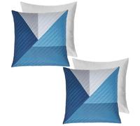 OHS Cushions with Covers Included 45 x 45, Pinsonic Abstract Cushion Inserts Ultra Soft Sofa Seat Cushion Covers Decorative Living Room Bedroom - Set of 2, Navy