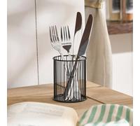 OHS Cutlery Drainer Open Wire Stainless Steel, Cutlery Holder Quick Drying Utensil Holder Non-Slip Durable Sink Caddy Organiser Sink Tidy Kitchen Utensil Drainer, Black