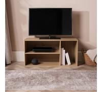 OHS Dallas 3 Cube Wood Effect TV Unit Storage Shelf in Natural OHS Natural