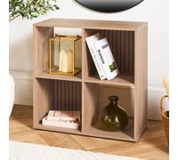 OHS Dallas 4 Cube Wood Effect Storage Unit Bookcase Shelf in Natural OHS Natural