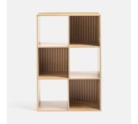 OHS Dallas 6 Cube Wood Effect Storage Unit Bookcase Shelf in Natural OHS Natural