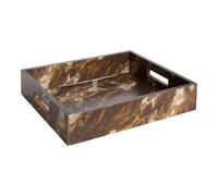 OHS Decorative Tray for Home Living Room Rectangle Coffee Table, Brown | Brown Stone Pattern Rectangle Decorative Tray, Brown Stone Finish, for Coffee Table, Vanity or Shelf Styling