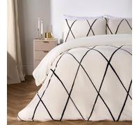 OHS Diamond Check Teddy Fleece Bedding Set in Ivory | Size: Single OHS Ivory Single