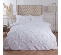 Ohs Diamond Pintuck Duvet Cover With Pillowcase, White - King
