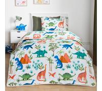 OHS Dino Coverless Duvet Pillowcase 10.5 Tog Quilt Camping Soft Bedding Set in Light Grey | Size: Single OHS Light Grey Single