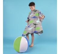 OHS Dino Hooded Poncho Childrens Quick Dry Microfiber Kids Swimming Towel