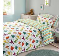 Ohs Dinosaur Duvet Cover With Pillowcase Bedding Set, Green - Junior/cot