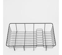 OHS Dish Drying Rack, Sink Drainer Rack Space Saving Kitchen Sink Dish Drainer Durable Wire Metal Easy to Use Kitchen Drainers for Dishes Organising, Black