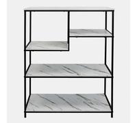 OHS Display Unit Multi Tier Side Table Shelving Organiser Storage Home, White Marble