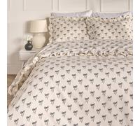 OHS Ditsy Bow Frill Duvet Cover Set with Pillowcase Microfibre Bedding in Cream | Size: Single OHS Cream Single