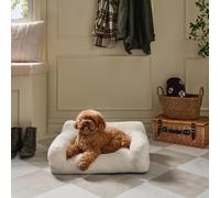 OHS Dog Bed Sofa Medium Plush Machine Washable Orthopedic Dog Couch, Cream