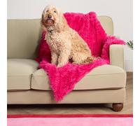OHS Dog Blankets Washable, Cosy Calming Cat Blanket for Indoor Cats Ultra Soft Comfort Anxiety Reducing Fluffy Pet Blanket Plush Fleece Dog Blankets for Sofa Bed, Bright Pink - 105 x 90cm