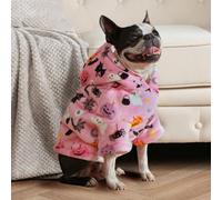 OHS Dog Hoodie Blanket Halloween Winter Sherpa Fleece Soft Jumper, Blush - Medium
