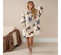 OHS Dog Hoodie Blanket Oversized Cat Paw Plush Super Soft Giant Warm Throw, Beige