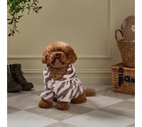OHS Dog Hoodie Pet Clothes for Dog Cats Small Sherpa Fleece, Beige Zebra | Super Soft Winter Warm Fleece Sweatshirt Puppy Dog Jumper Easy to Wear Suitable for All Breeds