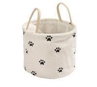OHS Dog Toy Storage Paw Print Blanket Box Pet Storage Basket, Monochrome