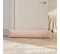 OHS Door Draught Excluder 90cm Teddy Fleece Cold Air Noise Blocker, Natural | Decorative Home Accessories Draught Excluder for Doors Bottom Energy Saving Draft Excluder Cushion Window Wind Stopper