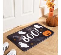 OHS Door Mat, Halloween Decorations Soft Absorbent Washable Doormats Inside Pumpkin Ghost Halloween Door Mat Dirt Trapper Non-slip Floor Mats for Thanksgiving Home Decoration, Black - 40 x 60cm