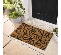 OHS Door Mat Outdoor Indoor Bow Embossed Welcome Mat, Monochrome 40 x 60cm | Stylish Coir Door Mats Non-Slippery Heavy Duty Washable Door Mat Entrance Entryway Perfect for Dirt Trapping