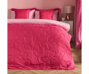 OHS Double Throw Blanket Bow Quilted Blankets for Women Super Soft Luxurious Bedspreads Double Size Lightweight Throws for Sofas Bedspread, Hot Pink - 150 x 200cm