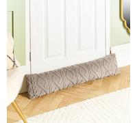 OHS Draught Excluder for Doors Cable Knit Decorative Wind Stopper for Doors Cold Air Door Draft Excluder Stopper Cushion Noise Blocker for Bottom of Door, Grey 20 x 90cm