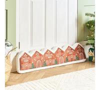 OHS Draught Excluder for Doors Gingerbread House, Xmas Decorations Door Draft Excluder Wind Stopper for Doors & Windows Cold Air Christmas Door Stop Living Rooms Bedroom Kitchens, 20 x 90cm