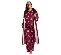OHS Dressing Gown Womens, Mothers Day Gifts Super Soft Sherpa Lined Dressing Gown with Bows Loungewear for Women Ladies Gifts Easy to Wear Winter Warmer - One Size