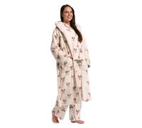 OHS Dressing Gown Womens, Mothers Day Gifts Super Soft Sherpa Lined Dressing Gown with Bows Loungewear for Women Ladies Gifts Easy to Wear Winter Warmer - One Size