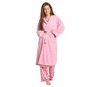 OHS Dressing Gown Womens Tufted Teddy Fleece Hooded Bathrobe Super Soft Warm Fluffy Oversized Ladies Mens Dressing Gowns