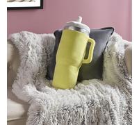 OHS Drinks Cup Plush Pillow, Ultra Soft Cosy Filled Cushion Decorative Stuffed Drink Cup Shaped Novelty Cushion Throw Pillow Gift for Coffee Lovers, Lemon - 22 x 45cm