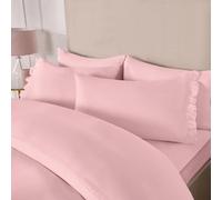 OHS Duvet Cover Set Frill Edge Microfibre Quilt Decor Bedding, Blush - King