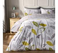 Ohs Duvet Cover With Pillowcase Polycotton Bedding Set, Allium Check Grey Green - Double