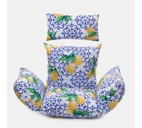 OHS Egg Chair Cushion Head Rest Pillow Outdoor Filled Blue Tiles