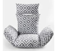 OHS Egg Chair Cushion Head Rest Pillow Outdoor Filled Grey Geo