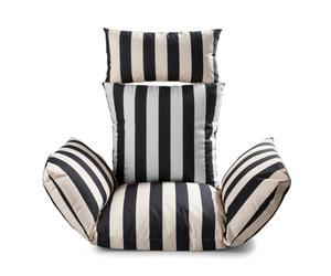 OHS Egg Chair Cushion, Rattan Hanging Egg Chair Cushion Replacement with Headrest Soft Thick Padded Egg Chairs for Garden Cushions Indoor Outdoor Use, Monochrome - Stripe