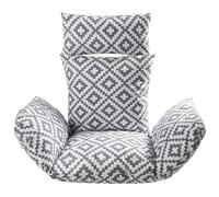 OHS Egg Chair Cushion Replacement, Egg Chair Cushion with Headrest Geometric Soft Thick Padded Rattan Hanging Swing Chair For Garden Indoor/Outdoor Spaces, Grey