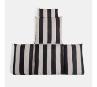 OHS Egg Chair Cushion Stripe, Rattan Hanging Swing Chair Cushion with Headrest Soft Thick Padded Egg Chairs for Garden Cushions Indoor Outdoor Use, Monochrome