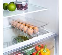 OHS Egg Holder, Stackable BPA Free Fridge Plastic Egg Storage with Lid Space-Saving Kitchen Storage Transparent for Kitchen Fridge, Clear