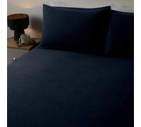 OHS Essential Brushed Cotton Soft Fitted Bed Sheet in Dark Navy | Size: Double Fitted OHS Dark Navy Double Fitted
