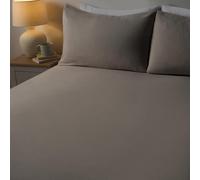 Ohs Essential Brushed Cotton Soft Fitted Bed Sheet, Natural - Double
