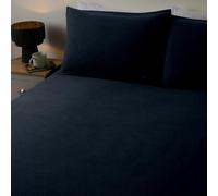 Ohs Essential Brushed Cotton Soft Fitted Bed Sheet, Navy - Double