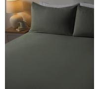 Ohs Essential Brushed Cotton Soft Fitted Bed Sheet, Woodland Green - Single