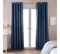 Dreamscene Blackout Curtains for Bedroom 46" x 54", Super Soft Thermal Insulated Curtain Decorative Winter Summer Blackout Eyelet Curtains for Living Room 2 Panels, Arctic Blue