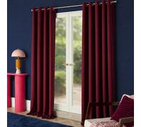 Ohs Essentials Eyelet Blackout Thermal Curtain Pair, Burgundy - 46 X 54"